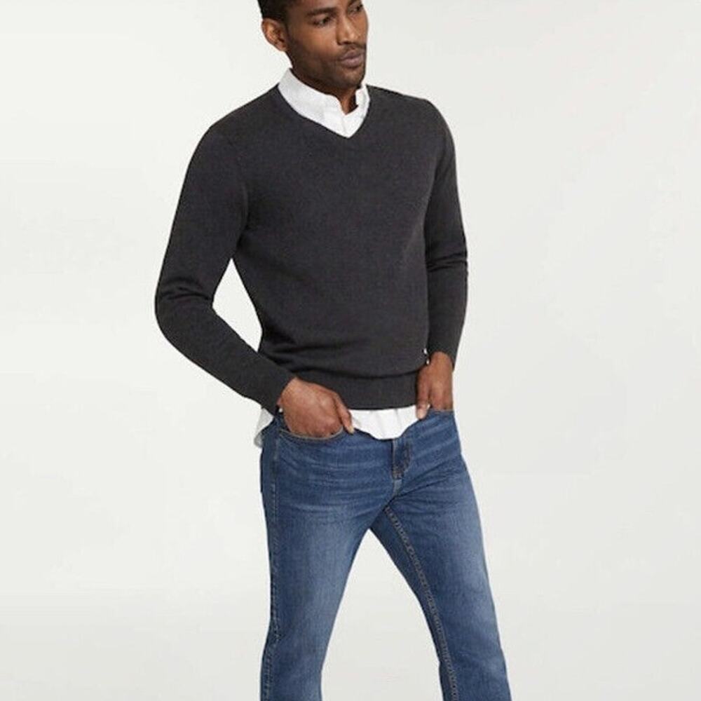 Joe Fresh Men’s Black V-Neck 100% Cotton Pullover Sweater Large NWT